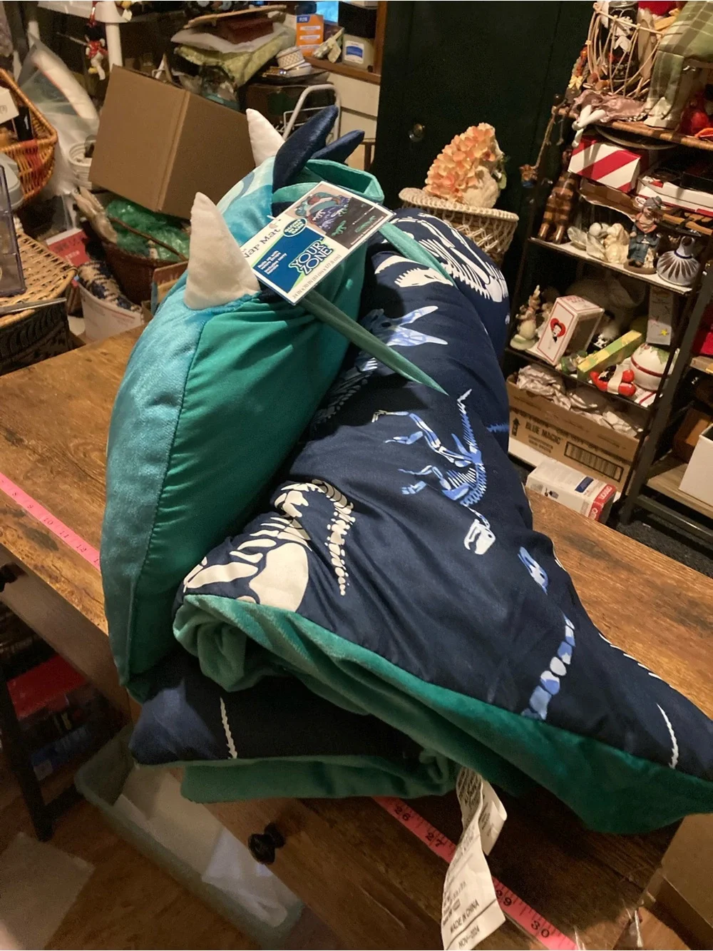 Your Zone green dinosaur kids nap mat